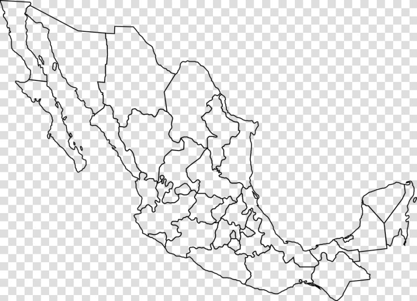 Mexico  America  Map  Geography  Travel  South  Icon   Mexico State Map Blank  HD Png DownloadTransparent PNG