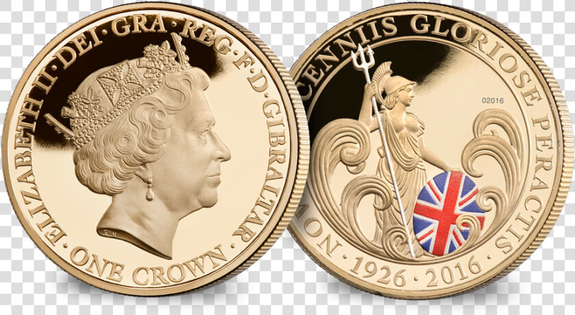 Britannia One Crown Reverse With Edge   Hm Queen Elizabeth Ii 90th Birthday Britannia Crown  HD Png DownloadTransparent PNG