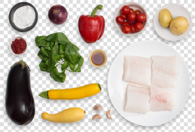 Cod  amp  Summer Squash Ratatouille With Roasted Potatoes   Natural Foods  HD Png DownloadTransparent PNG