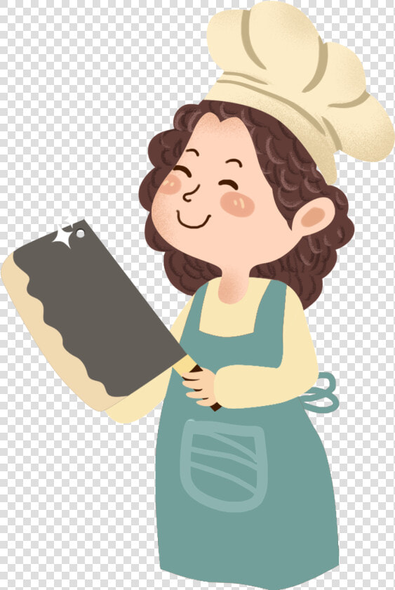 Cartoon Fresh Cute Kitchen Knife Png And Psd   Mujer Chef Animada Png  Transparent PngTransparent PNG