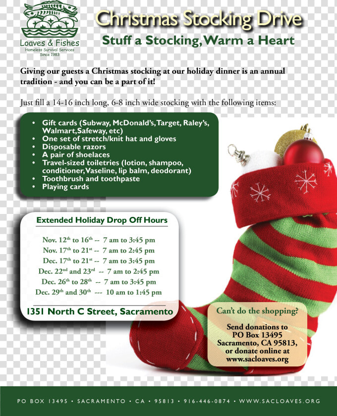 Holiday Stocking Drive   Christmas Stockings For The Homeless  HD Png DownloadTransparent PNG