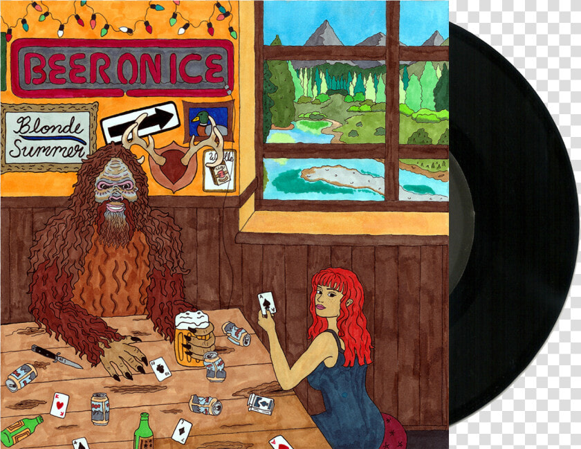 Beer On Ice sha La La Black   Cartoon  HD Png DownloadTransparent PNG