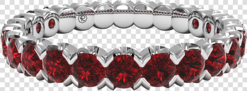 Ring Lined In Rubies With White Gold Border   Ring  HD Png DownloadTransparent PNG