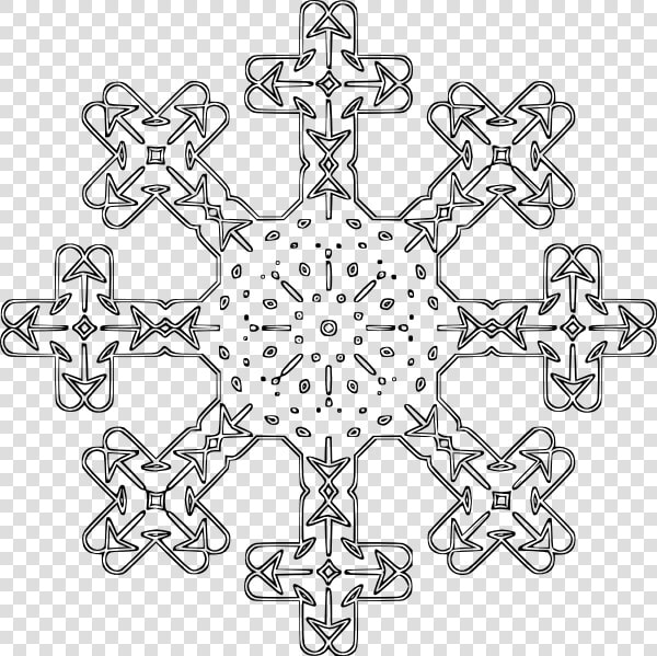 Free Vector Snowflake Outline Clip Art   Outlined White Snowflake Png  Transparent PngTransparent PNG