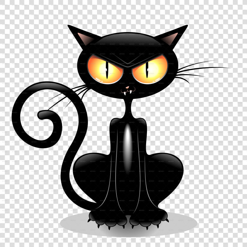 Angry Black Cat Cartoon By Bluedarkat Graphicriver   Transparent Background Halloween Cat Clip Art  HD Png DownloadTransparent PNG