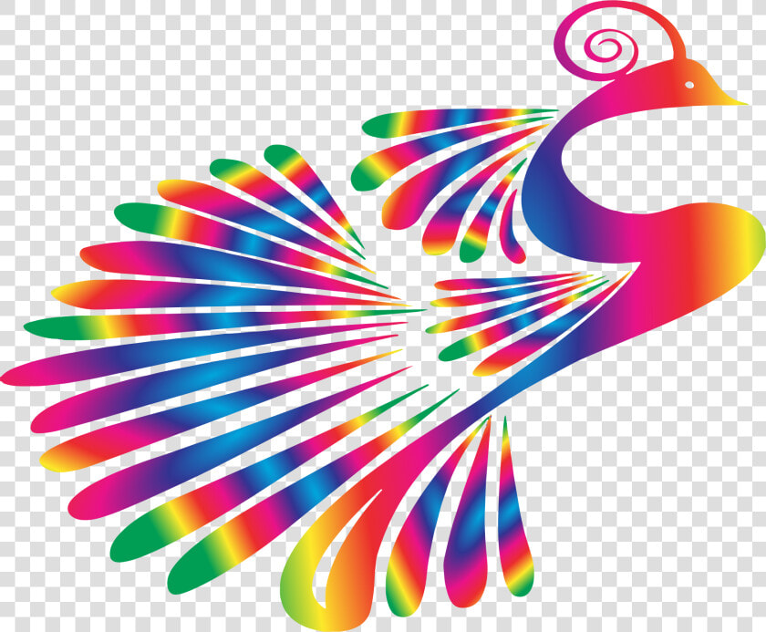 Cropped Stylized Peacock Colorful Clipart   Peacock Clipart Black And White  HD Png DownloadTransparent PNG