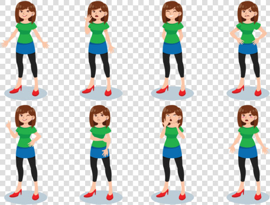 Woman Cartoons Vector   Female 2d Character Illustration  HD Png DownloadTransparent PNG