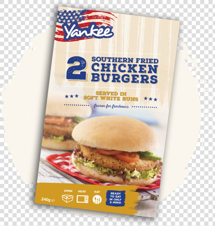 Yankee Southern Fried Chicken Burgers   Yankee Cheese Burger  HD Png DownloadTransparent PNG