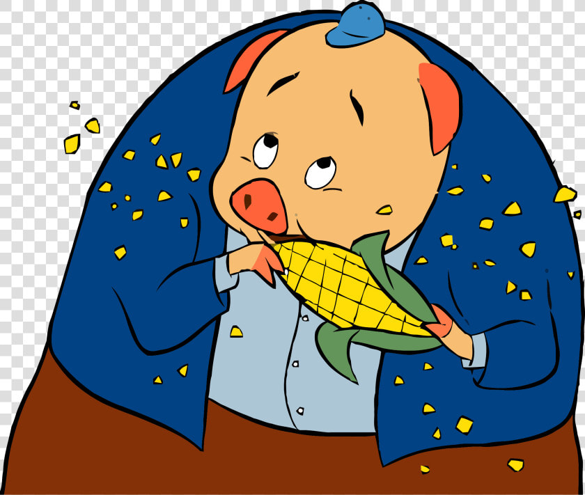 Chicken Little Pig Corn Clipart Png   Chicken Little Runt Eating Corn  Transparent PngTransparent PNG