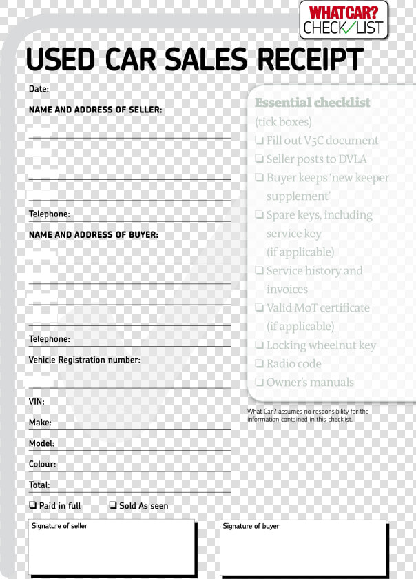 Full Size Of Simple Car Sale Receipt Private Qld Template   Car   HD Png DownloadTransparent PNG