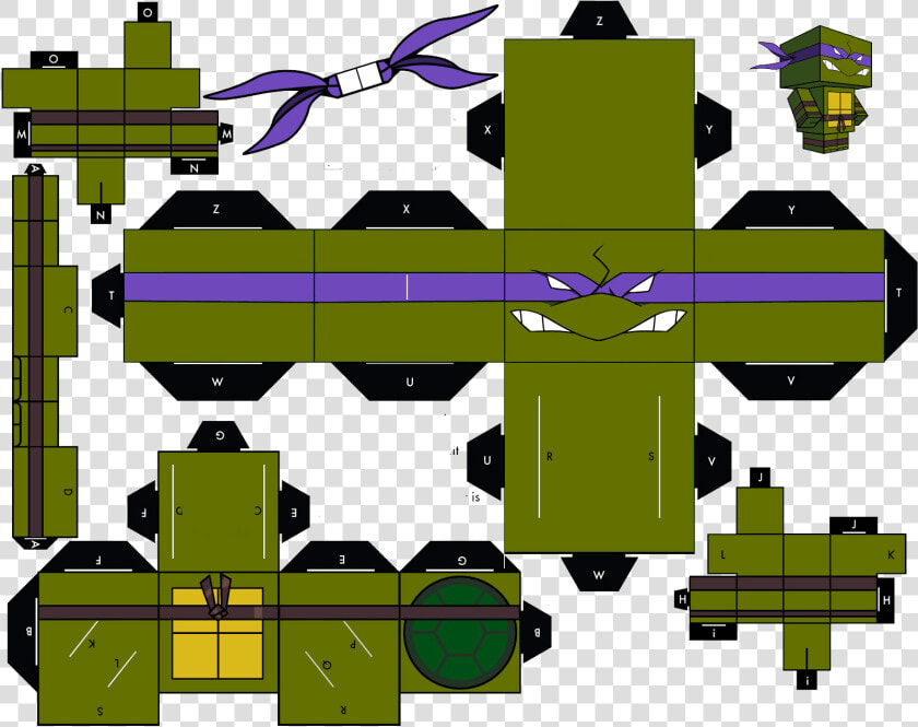 Teenage Mutant Ninja Turtles Papercraft With Template   Teenage Mutant Ninja Turtles Papercraft  HD Png DownloadTransparent PNG