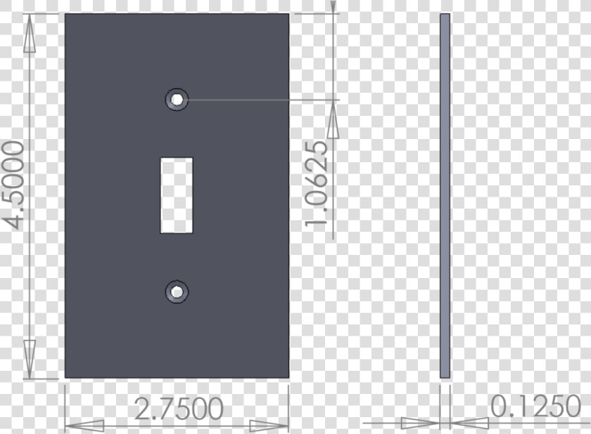 265 st Single Toggle Switch Cover Specifications  HD Png DownloadTransparent PNG