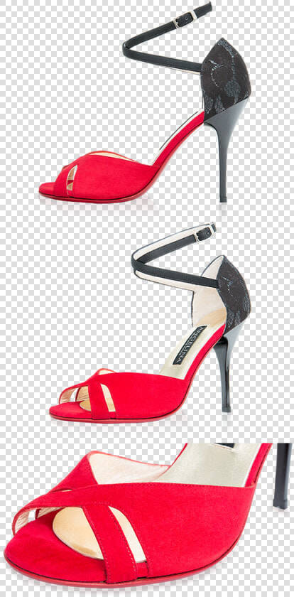 Tbw333 Pn Encaje Negro X Gamuza Roja   Basic Pump  HD Png DownloadTransparent PNG