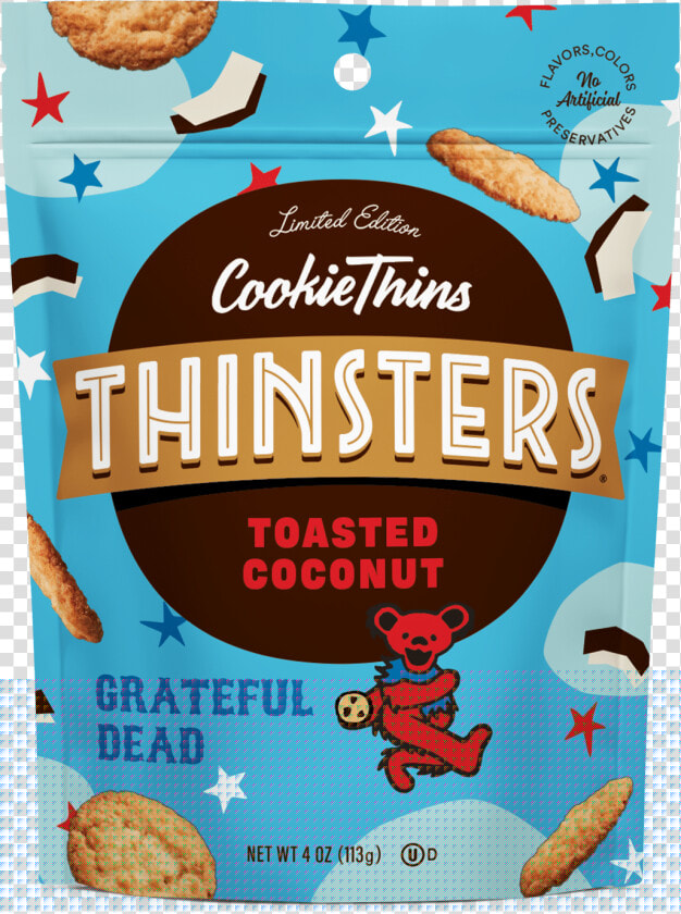 Packaging For Thinsters Chocolate Chip And Toasted   Thinsters Grateful Dead  HD Png DownloadTransparent PNG