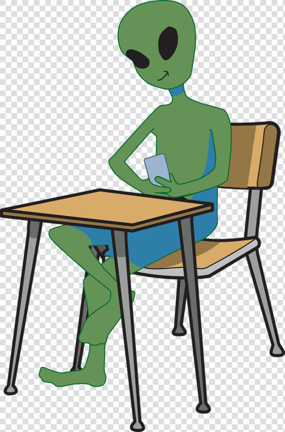 Alien Student Device Free Photo   Student Desk Clip Art  HD Png DownloadTransparent PNG