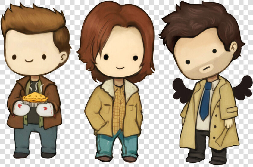 Ghost Clipart Supernatural   Chibi Castiel Sam And Dean  HD Png DownloadTransparent PNG
