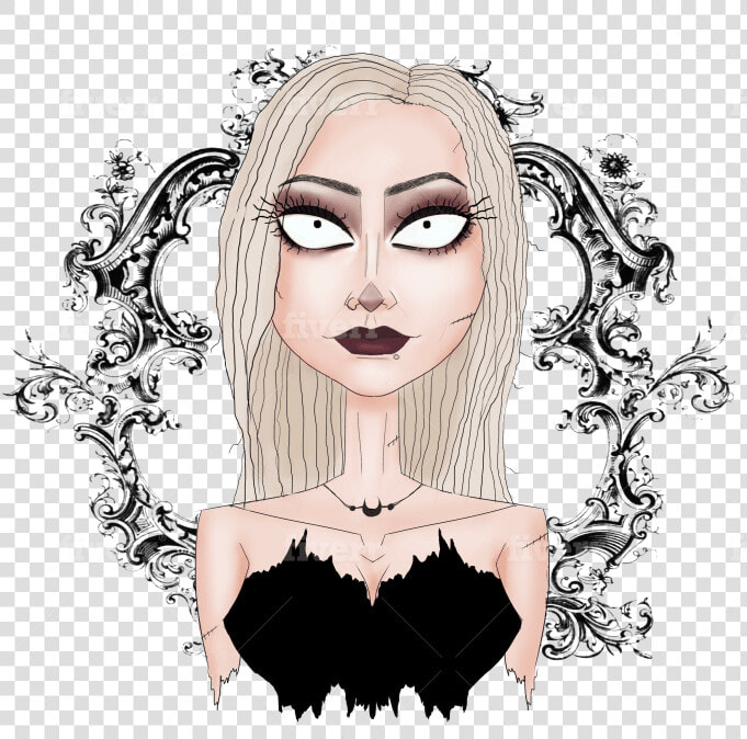 Female Tim Burton Drawing Style  HD Png DownloadTransparent PNG