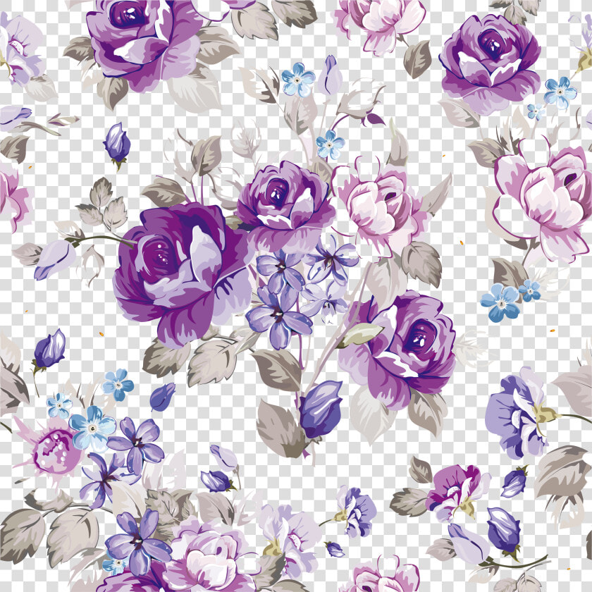 Bouquet Vector Purple Rose   Purple Watercolor Flowers Vector  HD Png DownloadTransparent PNG