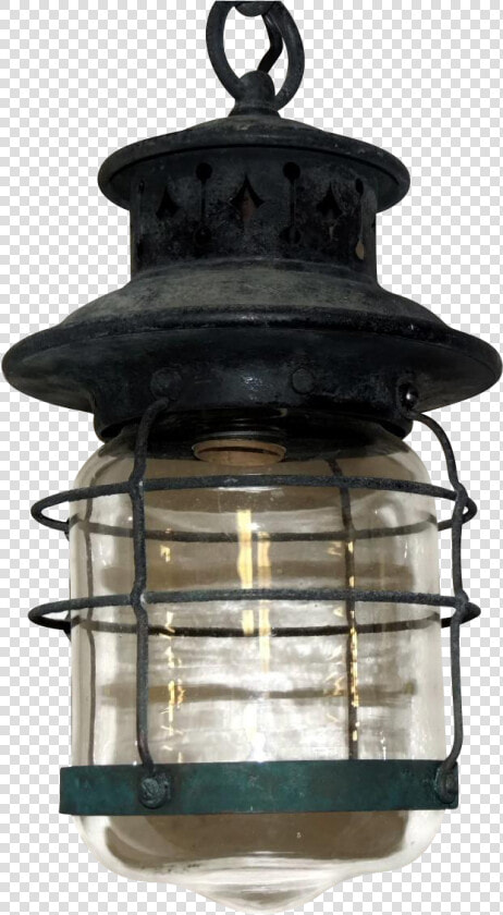 Arts And Crafts Lantern Hanging Light Fixture Rewired   Ceiling Fixture  HD Png DownloadTransparent PNG