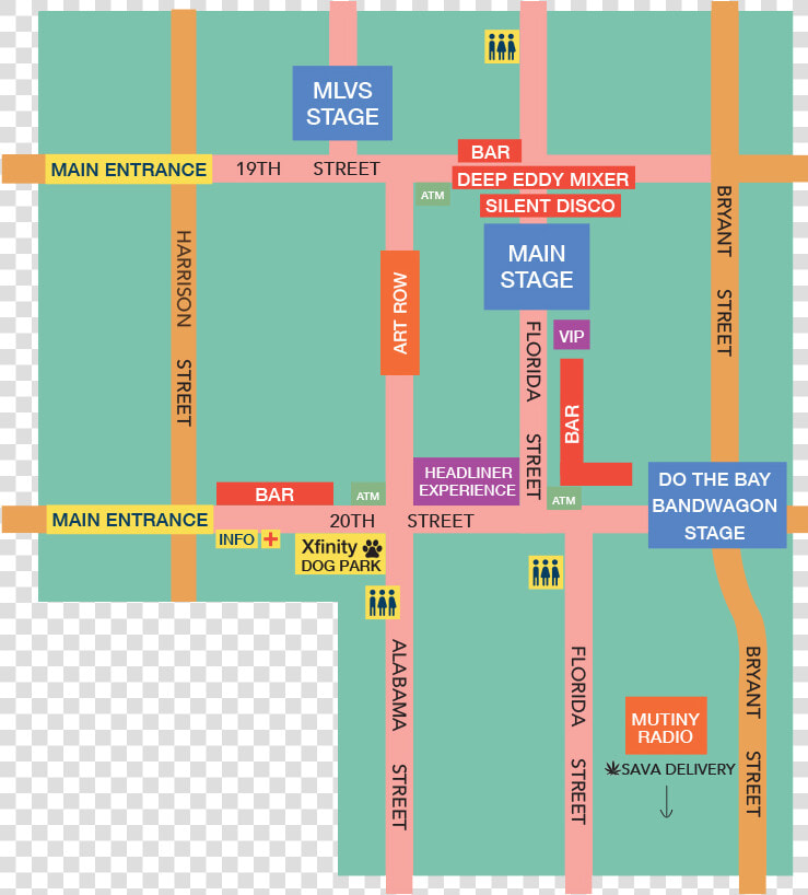 20thstreetmap Web   20th Street Block Party Map  HD Png DownloadTransparent PNG