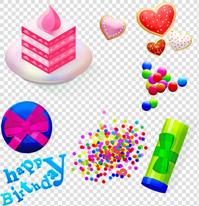 Celebración De Cumpleaños  Regalos  Pastel  Confeti   Happy Birthday  HD Png DownloadTransparent PNG