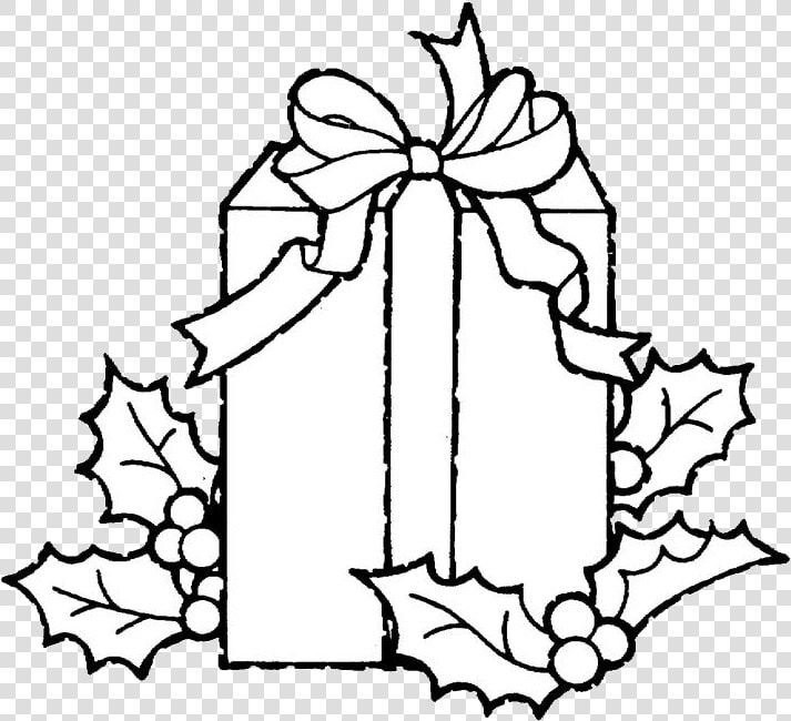 Coloring Page Present Christmas Gifts   Christmas Gift Black And White  HD Png DownloadTransparent PNG