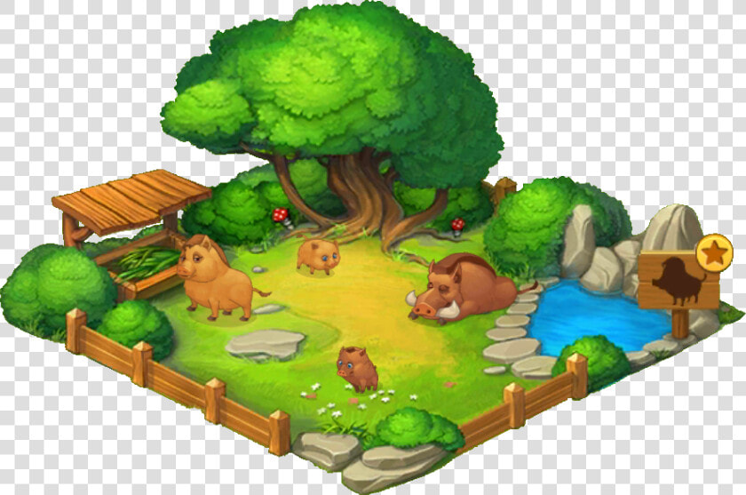 Wild Boar Enclosure   Cartoon  HD Png DownloadTransparent PNG