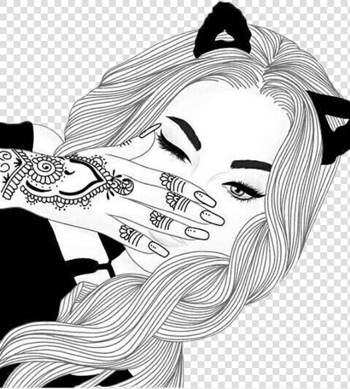 Tumblr Girl Drawing Popular   Girl Drawing  HD Png DownloadTransparent PNG
