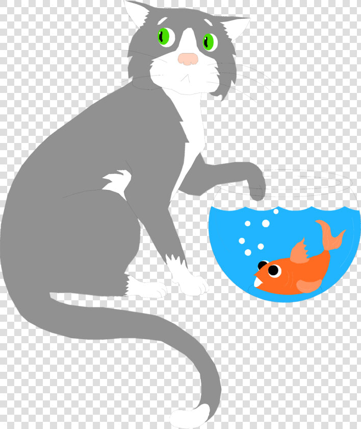 Goldfish Clipart Fishbowl   Cat Fish Bowl Cartoon  HD Png DownloadTransparent PNG