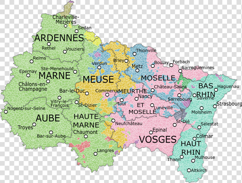 Map Of Grand Est Region   Map Of Grand Est France  HD Png DownloadTransparent PNG