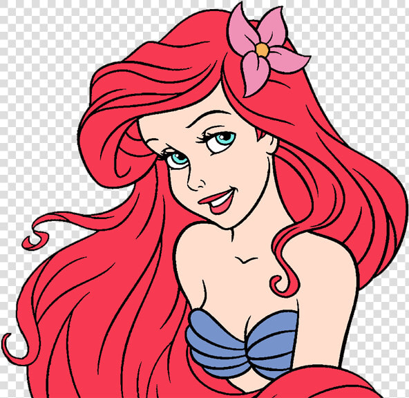 Ariel Clip Art Disney Galore With Flower   Coloring Pages For Girls Printable  HD Png DownloadTransparent PNG
