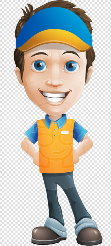 Charming Courier Guy Cartoon Vector Character Aka Tony   Guy Cartoon Png  Transparent PngTransparent PNG