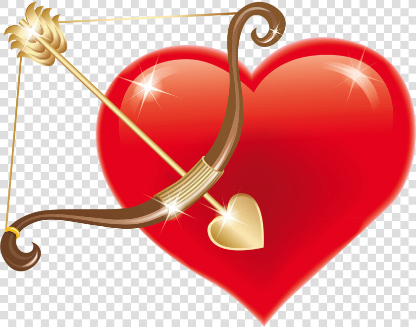Red Heart With Cupid Bow Png Clipart Picture   Pink Cupid  39 s Bow And Arrow  Transparent PngTransparent PNG