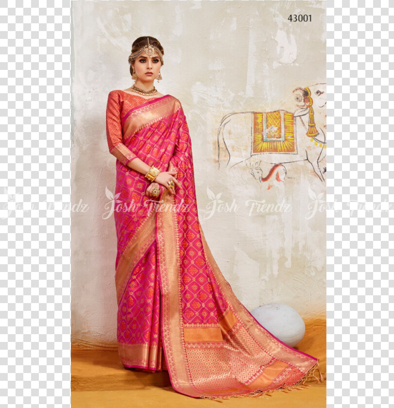 Rajtex Khambhati Silk Saree Jt Rk Sarees   Dark Pink Silk Color Saree  HD Png DownloadTransparent PNG