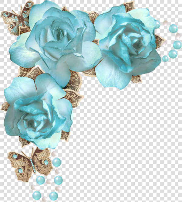 Forgetmenot Scrap Corners Todo Vintage Pinterest Corner   Blue Rose Corner Png  Transparent PngTransparent PNG