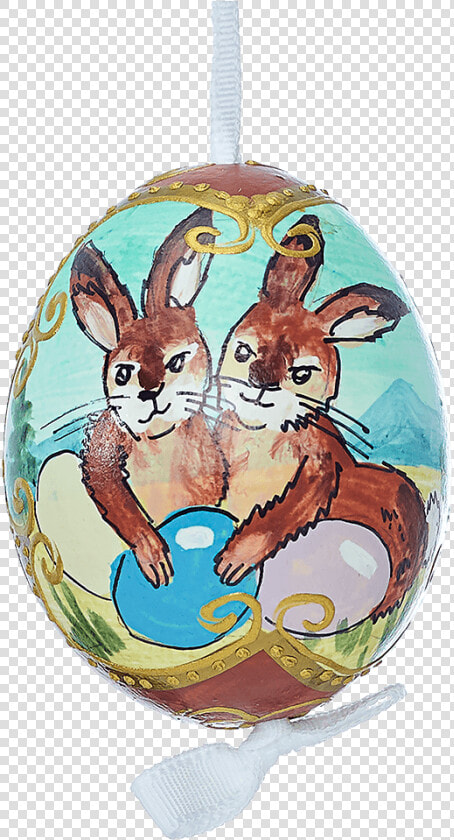Easter Egg Brown Pair Of Rabbits With Easter Eggs   Cartoon  HD Png DownloadTransparent PNG