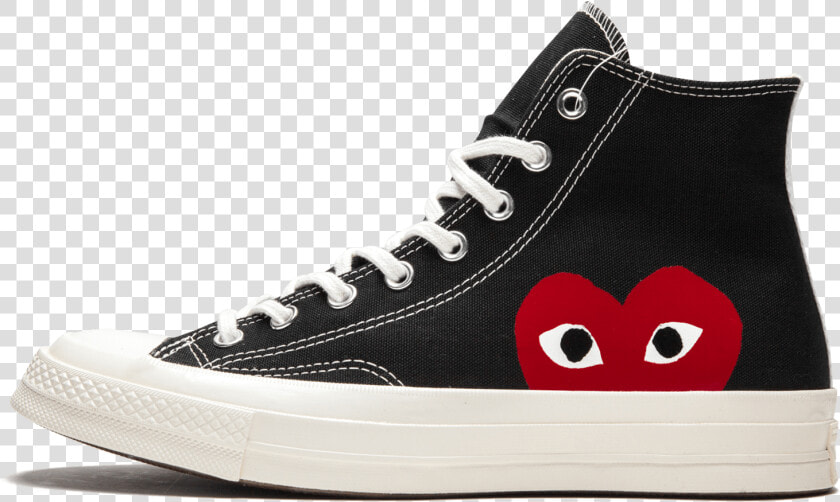Converse Chuck 70 Hi Comme Des Garçons   Half Heart   Converse Comme Des Garcons Noir  HD Png DownloadTransparent PNG