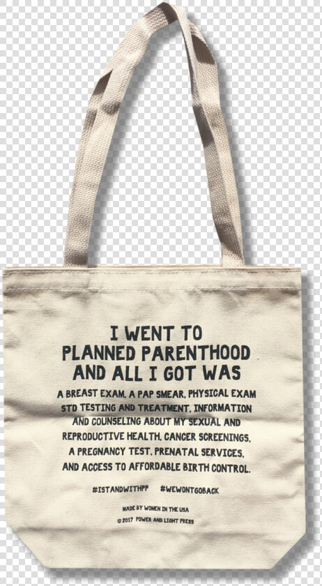 Stand With Planned Parenthood Tote Bag   Tote Bag  HD Png DownloadTransparent PNG