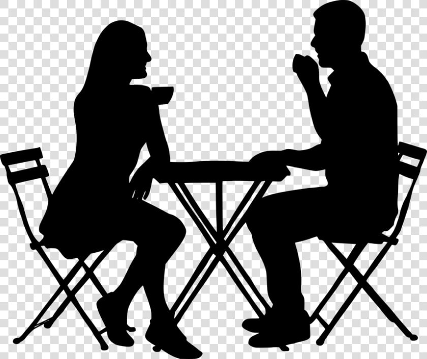 Silhouette  Couple  Coffee  Sitting  Table  Drink   Silhouette Drinking Coffee  HD Png DownloadTransparent PNG