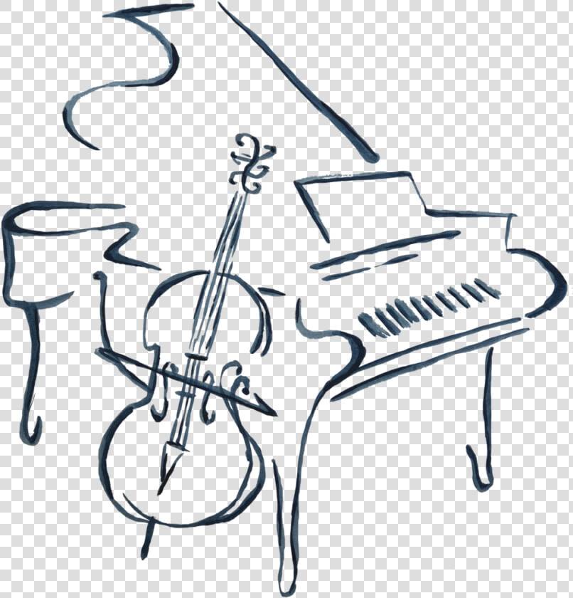 Piano Cello   Drawing  HD Png DownloadTransparent PNG