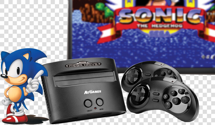 Sega Megadrive Wireless Console   Sonic The Hedgehog  HD Png DownloadTransparent PNG