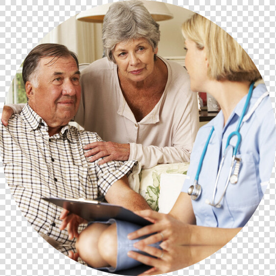 An Old Couple Talking To A Nurse   Long term Care  HD Png DownloadTransparent PNG