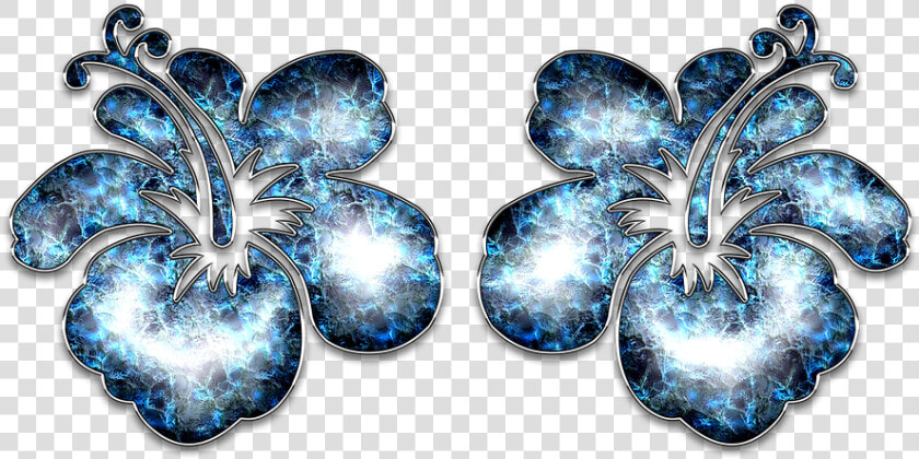 Decor  Ornament  Blue  Jewelry  Flower  Hibiscus   Motif  HD Png DownloadTransparent PNG