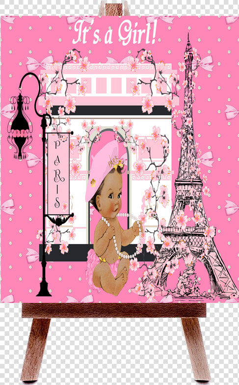 Fiat Expressions Pink Eiffel Tower Paris Baby Shower   Picture Frame  HD Png DownloadTransparent PNG