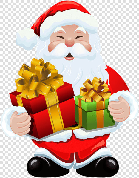 Clipart Santa Profile   Santa Claus With Gifts  HD Png DownloadTransparent PNG