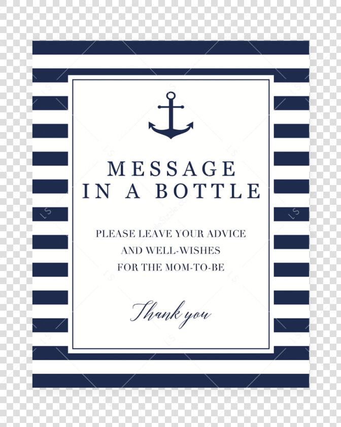 Printable Message In A Bottle Sign For Nautical Shower   Diaper Raffle If You Brought A Pack  HD Png DownloadTransparent PNG