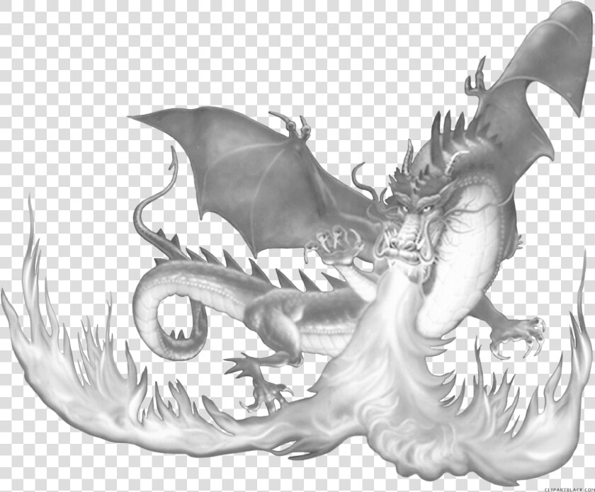 Transparent Fire Breathing Dragon Clipart Black And   Fire Breathing Dragon Drawings  HD Png DownloadTransparent PNG