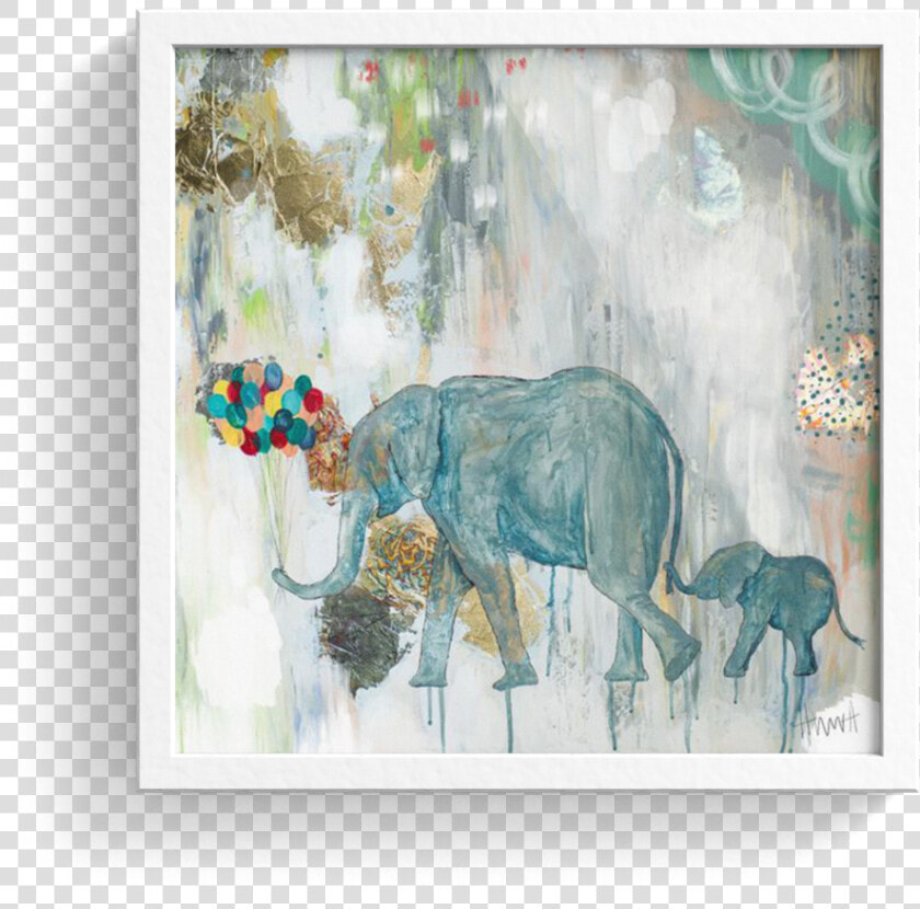 Two Elephants Print   Indian Elephant  HD Png DownloadTransparent PNG