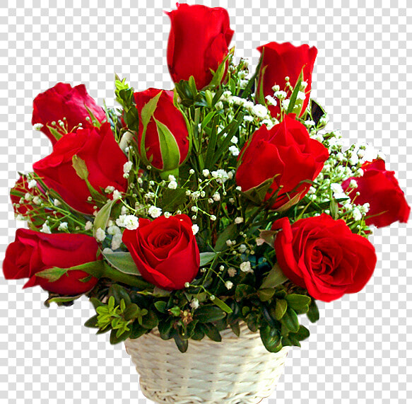 24 Red Roses Basket   Basket Of Roses Transparent Background  HD Png DownloadTransparent PNG