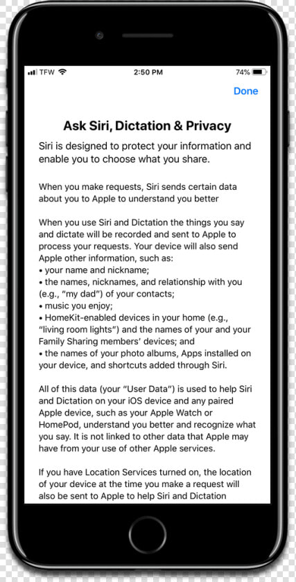 Reset Siri By Going Into Settings  As Shown In This   Ios Terms Agreement In Apps  HD Png DownloadTransparent PNG
